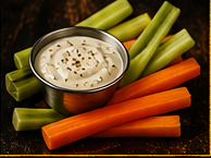 Carrots and celery with skyr ranch